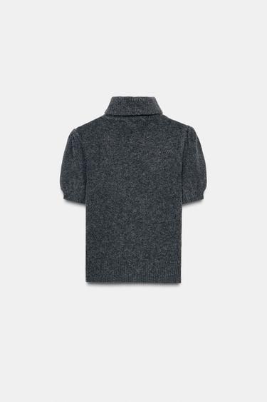 SHORT PUFF SLEEVE JUMPER - Grey by Zara - Image 6
