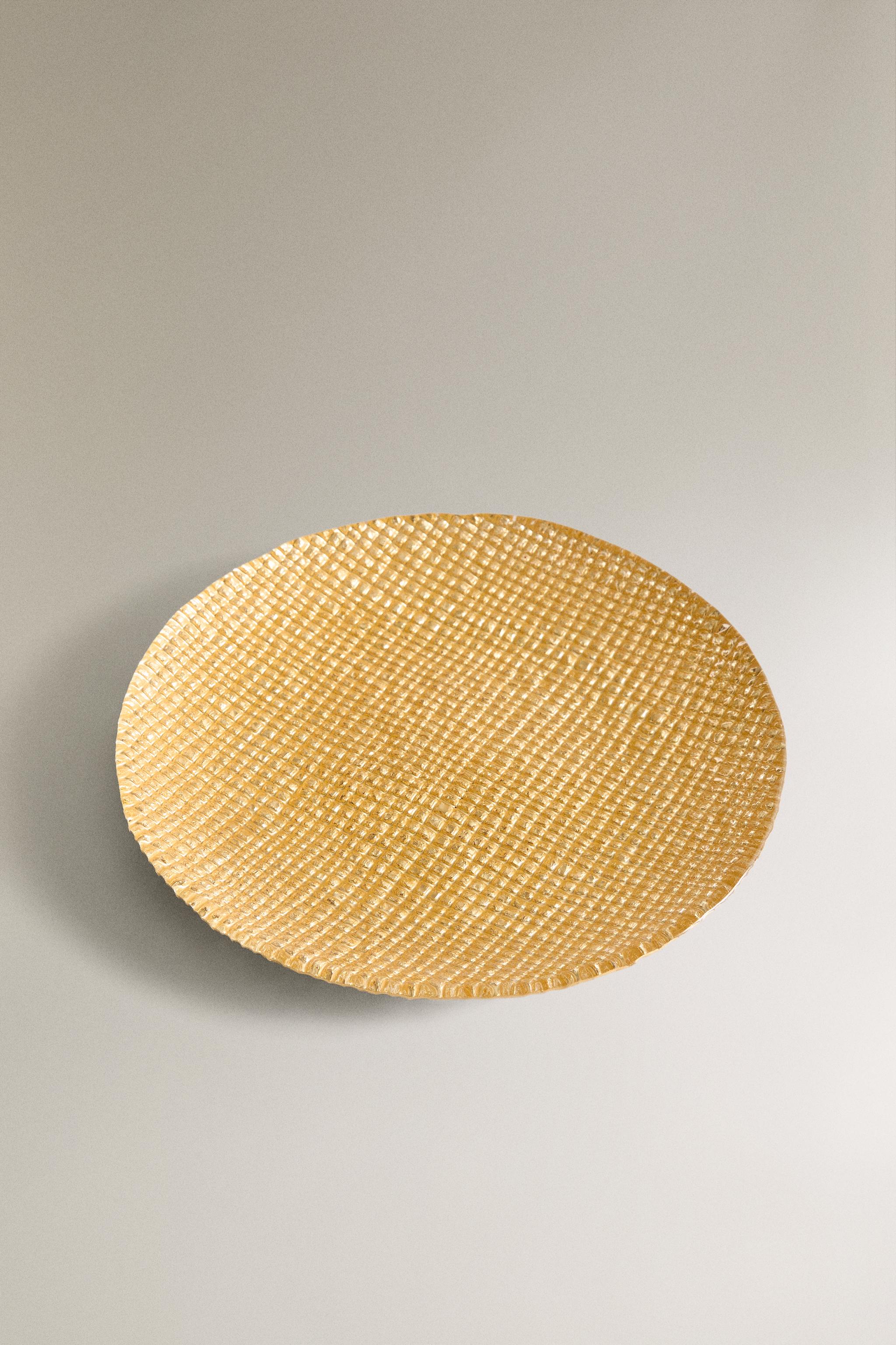 IRREGULAR GOLDEN GLASS DESSERT PLATE