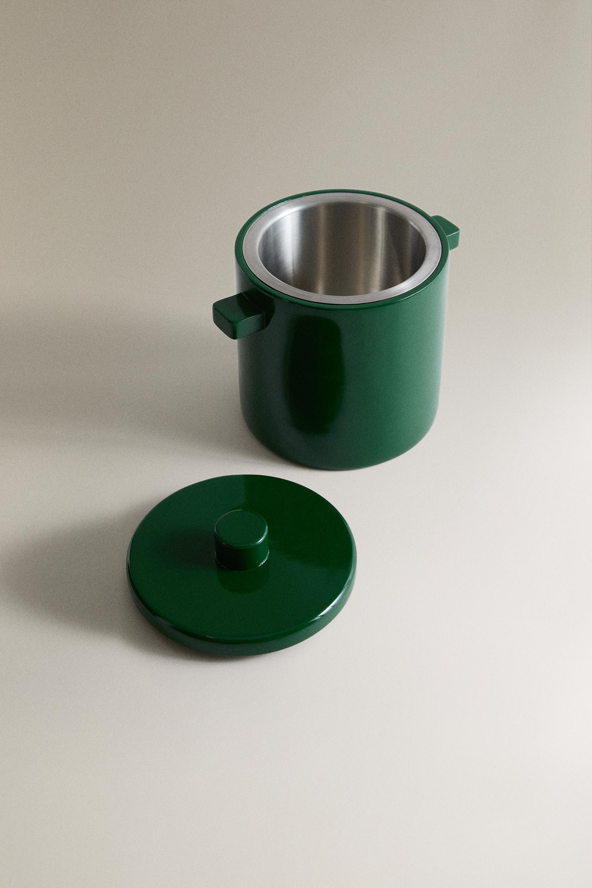 ACACIA WOOD ICE BUCKET — Green