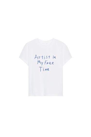 SLOGAN T-SHIRT - White by Zara