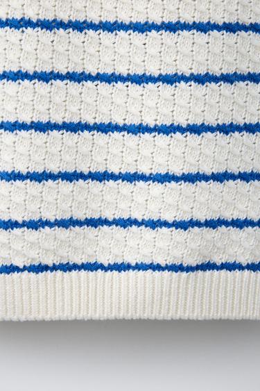 STRIPED KNIT TOP - Ecru by Zara - Image 3