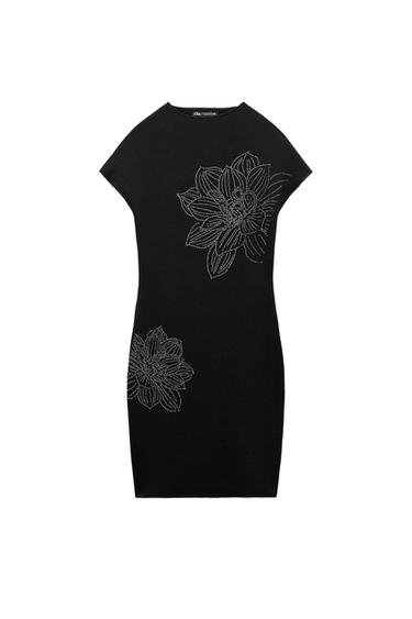 SHORT GLITTER STRETCH KNIT DRESS