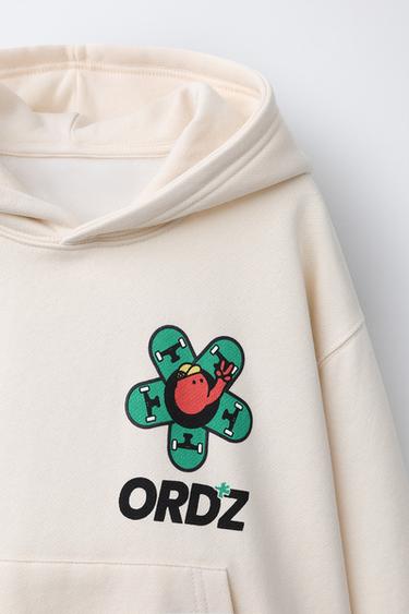 SWEAT À CAPUCHE LOGO IMPRIMÉ - Blanc cassé de Zara - Image 2