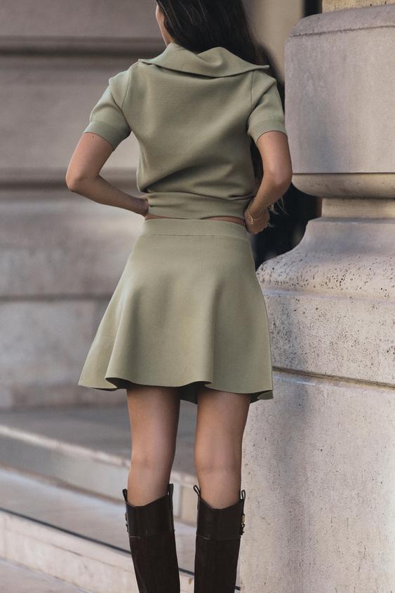 POLO EN MAILLE À MANCHES COURTES ET ZIP - Beige clair de Zara - Image 2