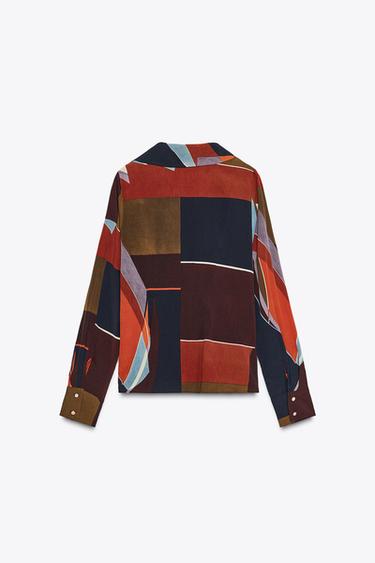 CHEMISE IMPRIMÉE CROISÉE - Multicolore de Zara - Image 6