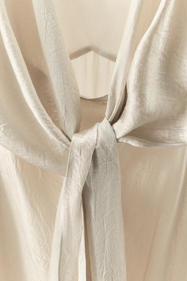 ROBE SATINÉE EFFET FROISSÉ LIMITED EDITION - Beige de Zara - Image 3