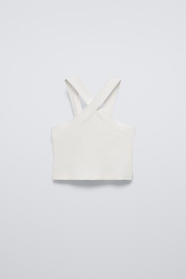 TOP HALTER - Blanco roto de Zara