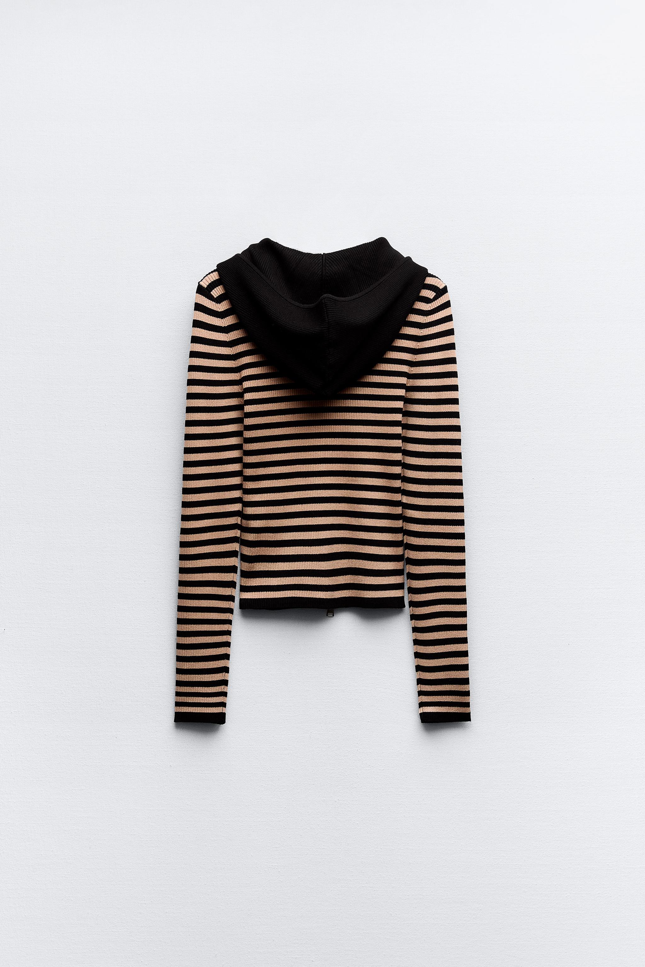 Zara zip sales up knit jacket
