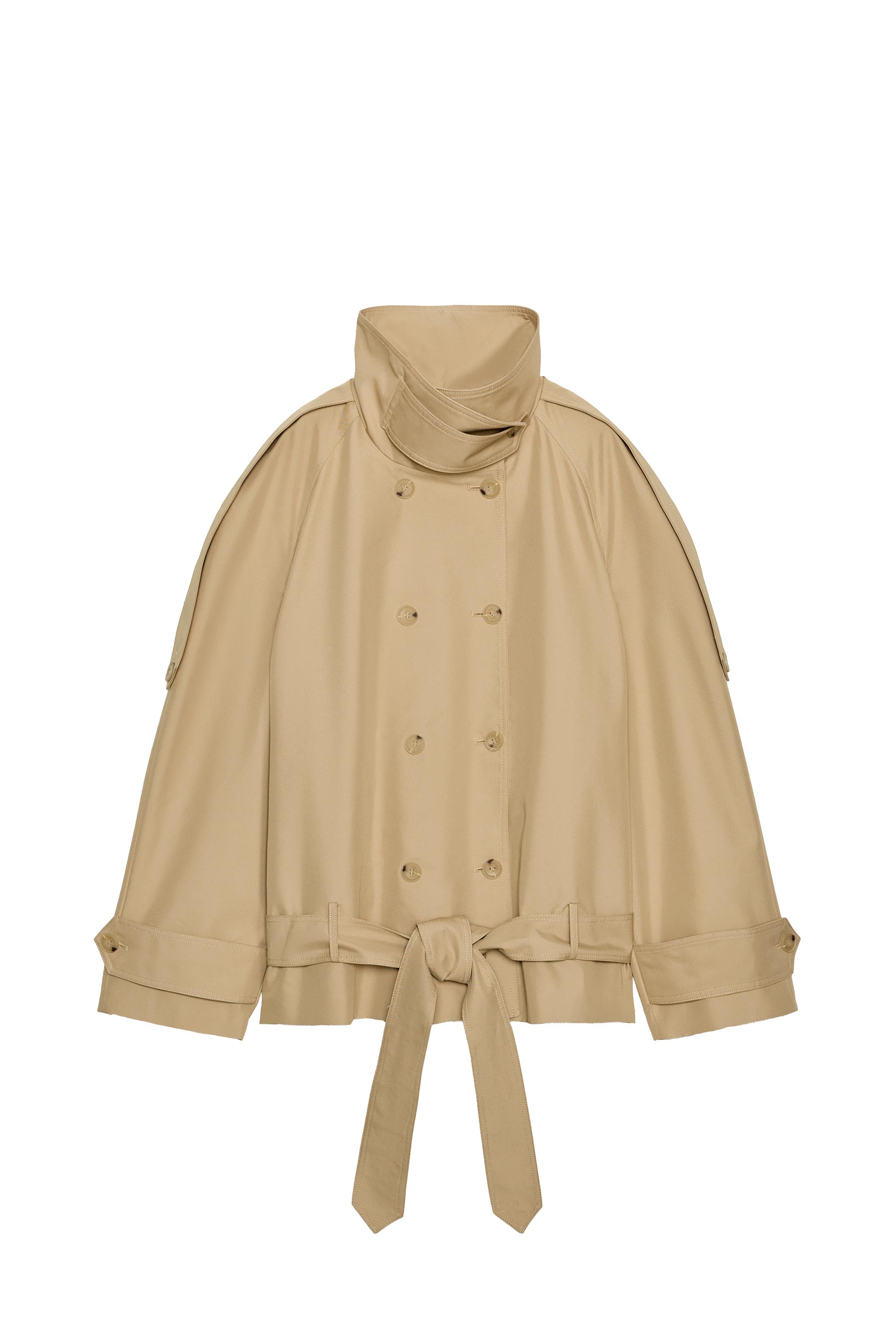 ショート丈ハイネックトレンチコートZW COLLECTION - ベージュ | ZARA