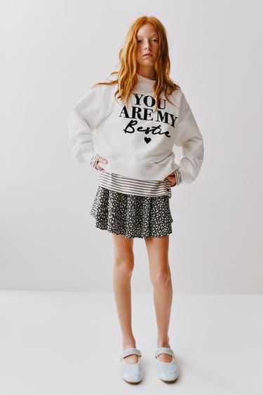 FELPA SCRITTA FLOCK - Bianco sporco di Zara