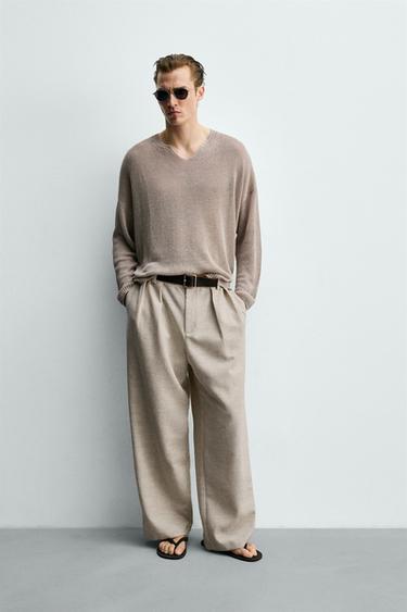 JERSEY RELAXED FIT 100% LINO - Beige claro de Zara - Imagen 0