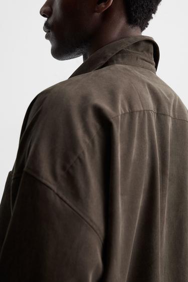 CHEMISE OVERSIZE FIT - Chocolat de Zara - Image 5