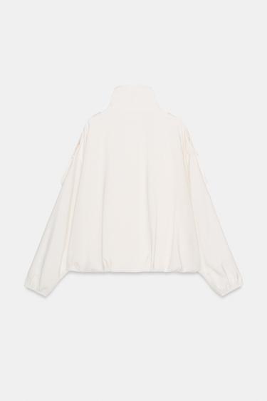 HIGH NECK JACKET - Oyster-white by Zara - Image 5