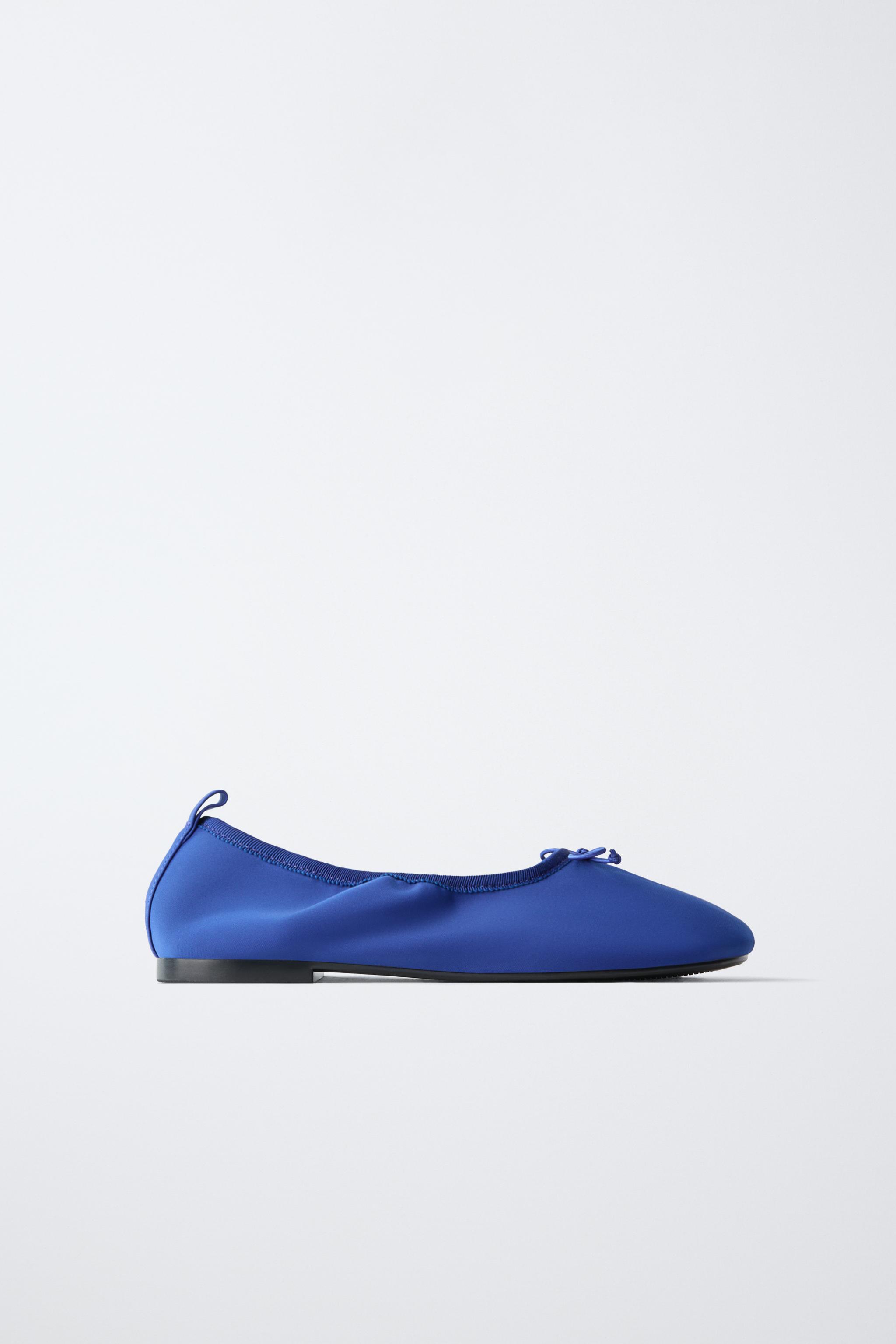 BOW BALLET FLATS — Blue