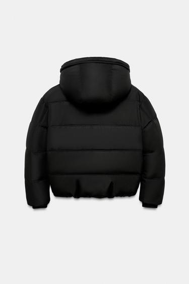 KURZER ANORAK MIT KAPUZE, WASSERABWEISEND UND WINDDICHT - Schwarz von Zara