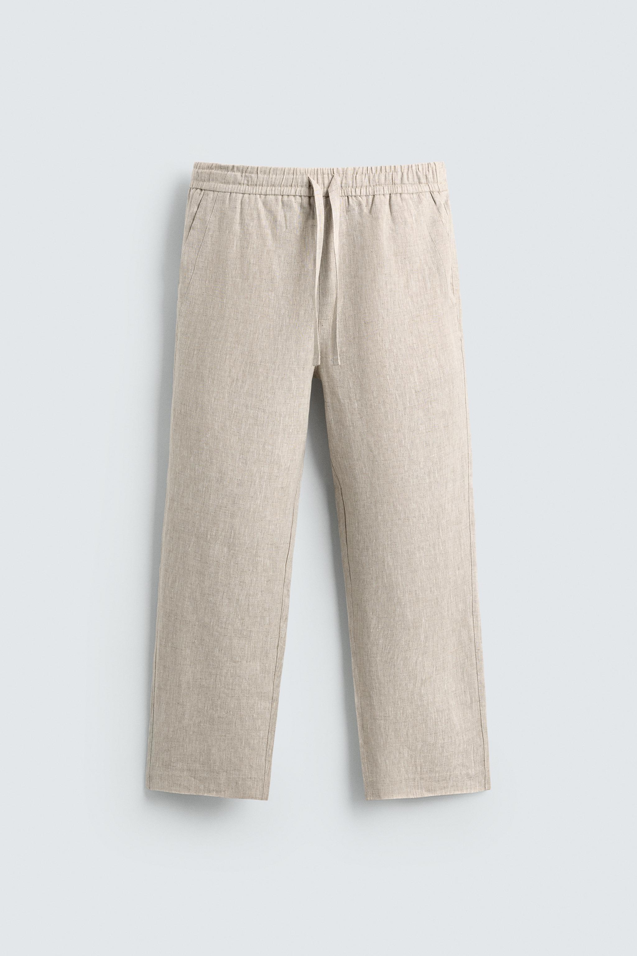 100% LINEN RELAXED FIT PANTS - Light beige | ZARA United States