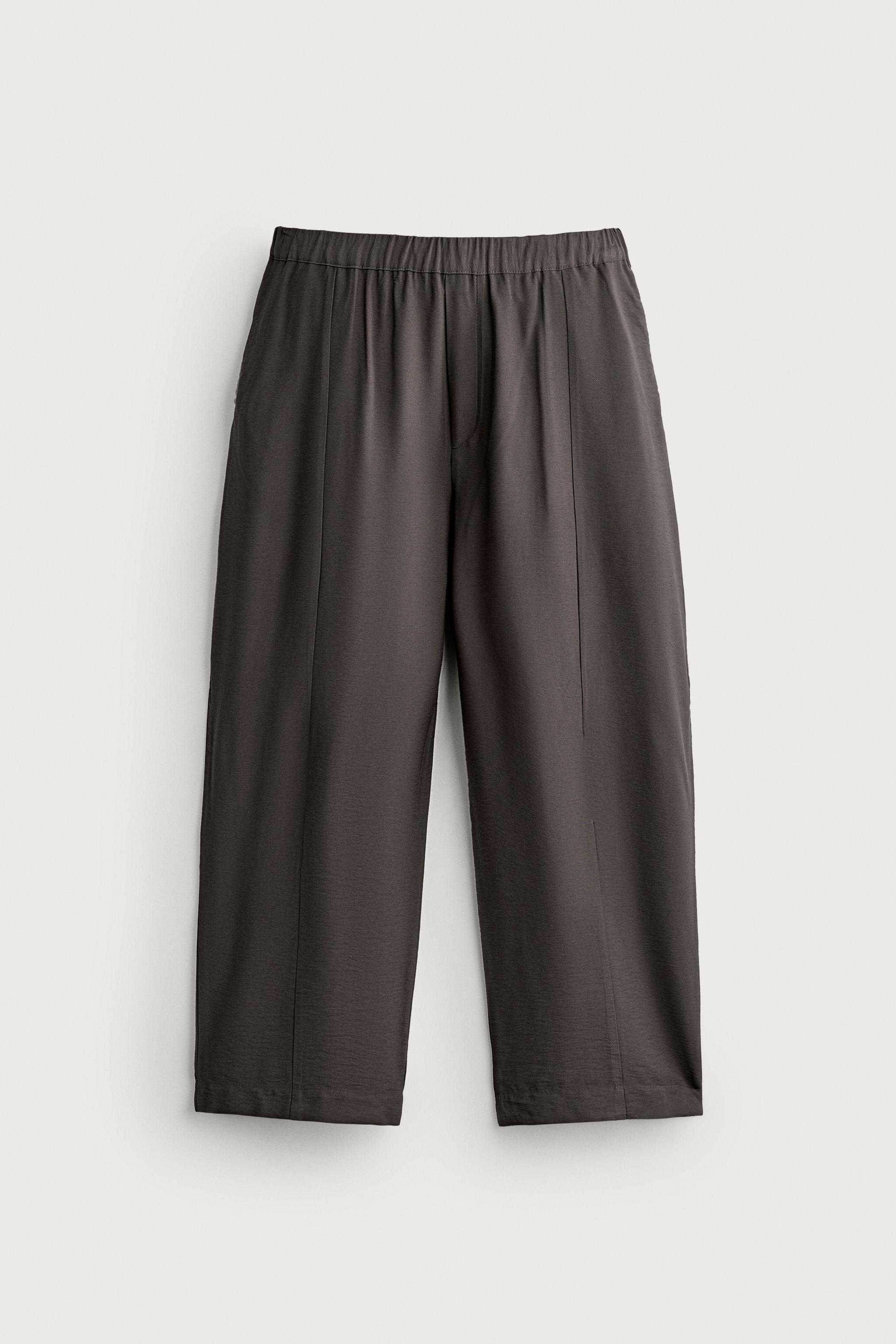 FLOWY BALLOON FIT PANTS — Gray