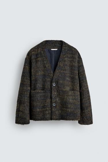 CARDIGAN CU EFECT DE BLANĂ - Bleumarin melanj de la Zara