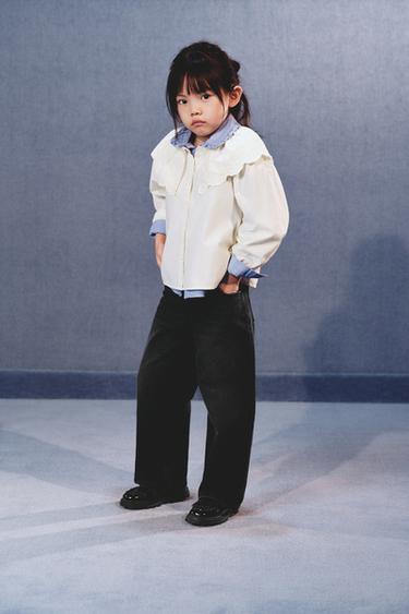 CROSS-WAIST WIDE-LEG JEANS - Black by Zara