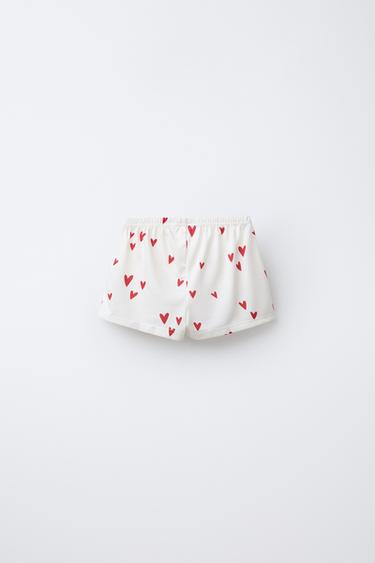 2-6 ANS/ PYJAMA T-SHIRT ET BERMUDA À CŒURS - Écru de Zara - Image 4