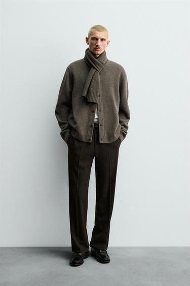 Zara 100% WOOL CARDIGAN - Earth - Image 0