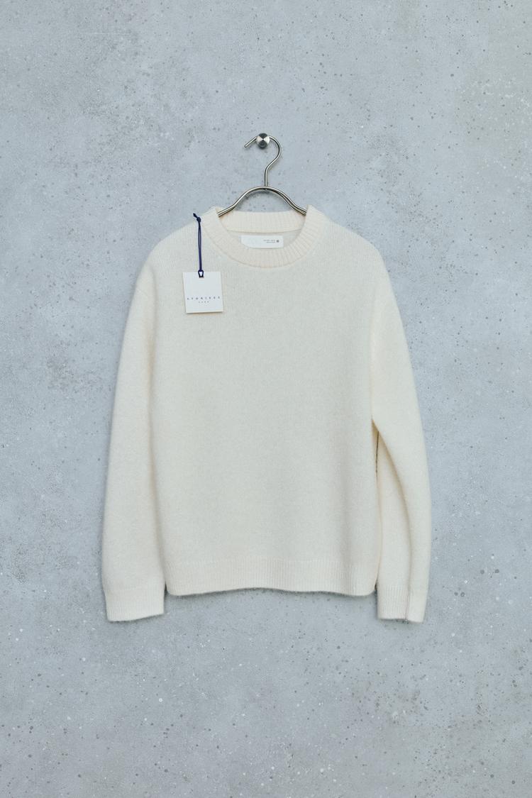 STORIESZ - 100% CASHMERE KNIT SWEATER — Ecru