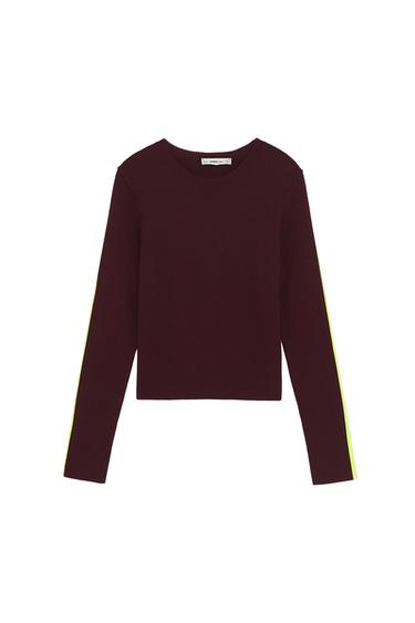 SWEATER WITH CONTRASTING TRIMS