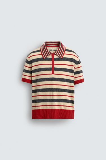 УКОРОЧЕННОЕ ТРИКОТАЖНОЕ ПОЛО В ПОЛОСКУ HARRY LAMBERT FOR ZARA X DISNEY — B от Zara