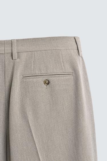 TEXTURED REGULAR FIT SUIT TROUSERS - Beige by Zara - Image 7
