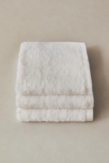 CONJUNTO DE TOALHAS DE LAVABO DE ALGODÃO PREMIUM (CONJUNTO DE 3) - Branco da Zara