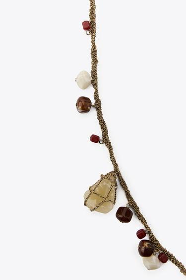 COLLIER CHAÎNES PIERRES - Or vieilli de Zara - Image 4