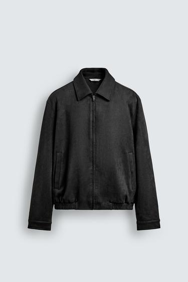 FAUX SUEDE JACKET - Black by Zara