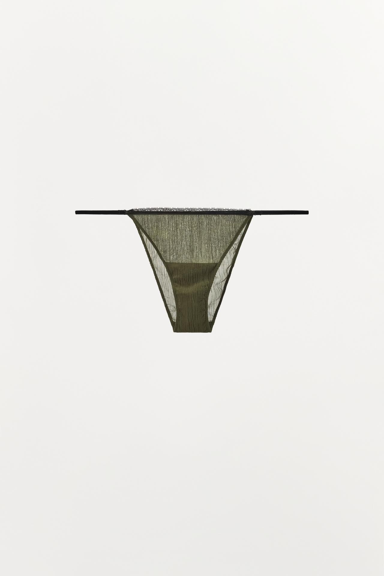 100% VISCOSE LACE BRIEF — Green