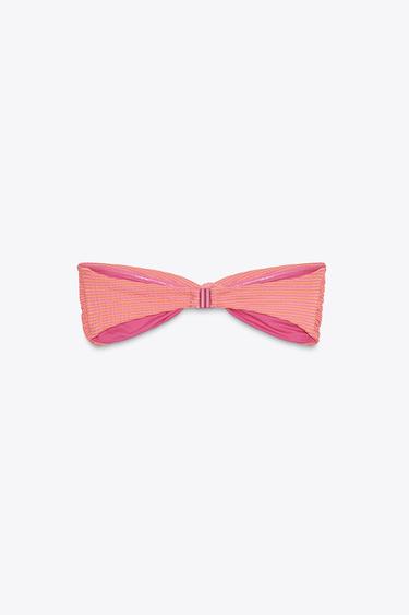 HAUT DE BIKINI BANDEAU RAYURES - Rose de Zara - Image 6