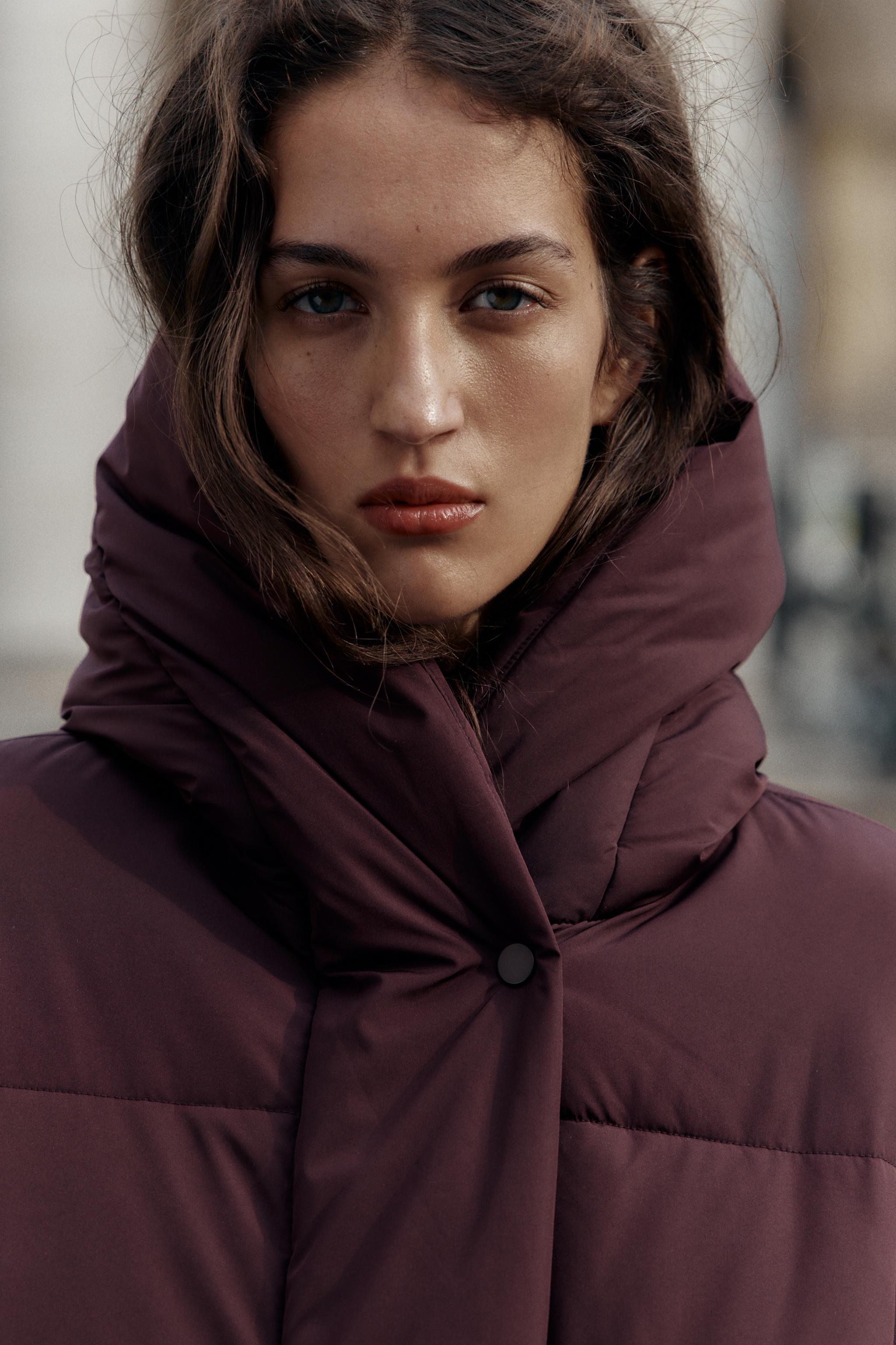 SHORT WATER-REPELLENT WINDPROOF HOODED ANORAK - Burgundy