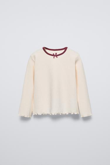 CAMISETA POINTELLE VIVOS - Crudo de Zara