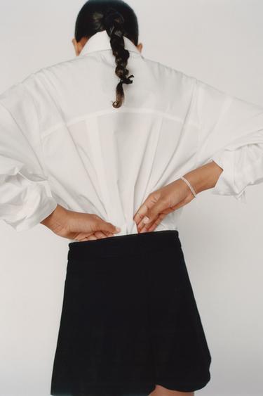 CHEMISE EN POPELINE À POCHE - Blanc de Zara