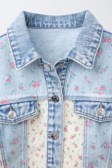 VESTE EN DENIM PATCHWORK FLEURS - Bleu clair de Zara - Image 2