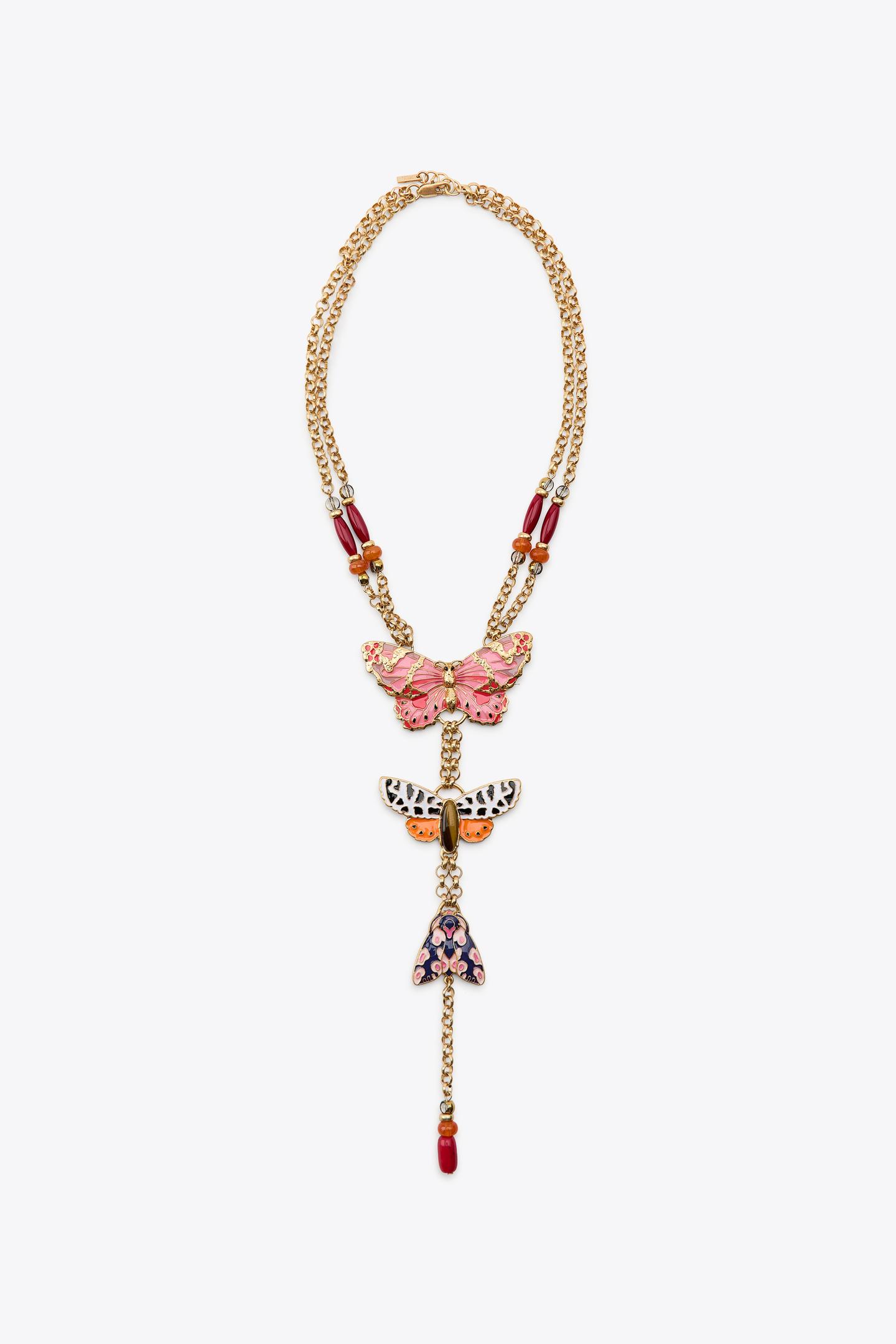 BEADED BUTTERFLY NECKLACE