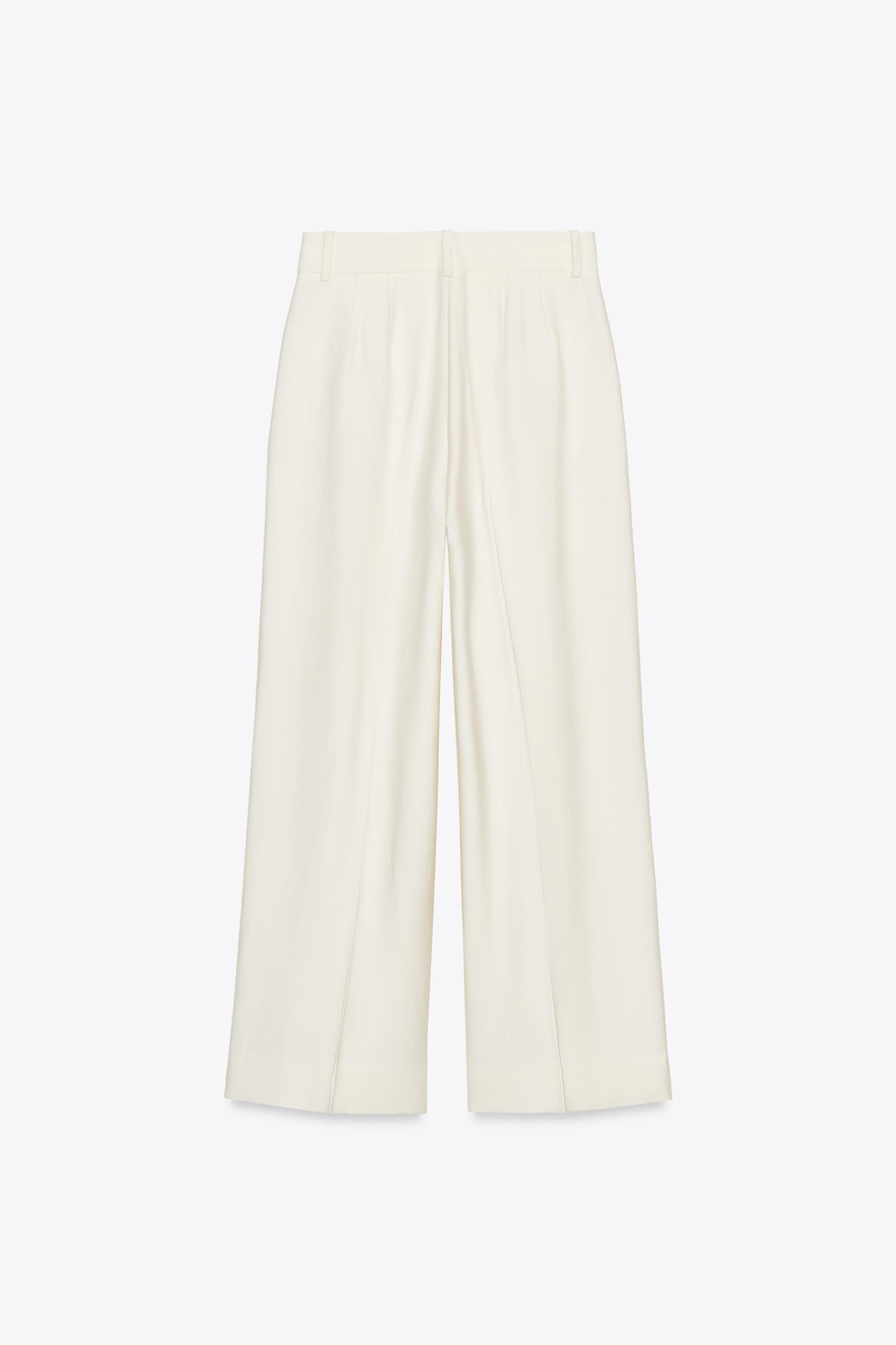 ZARA ZW COLLECTION ダーツ入りフルイドパンツ 7149/062 ZW COLLECTION ダーツ入りフルイドパンツ - エクリュ | ZARA