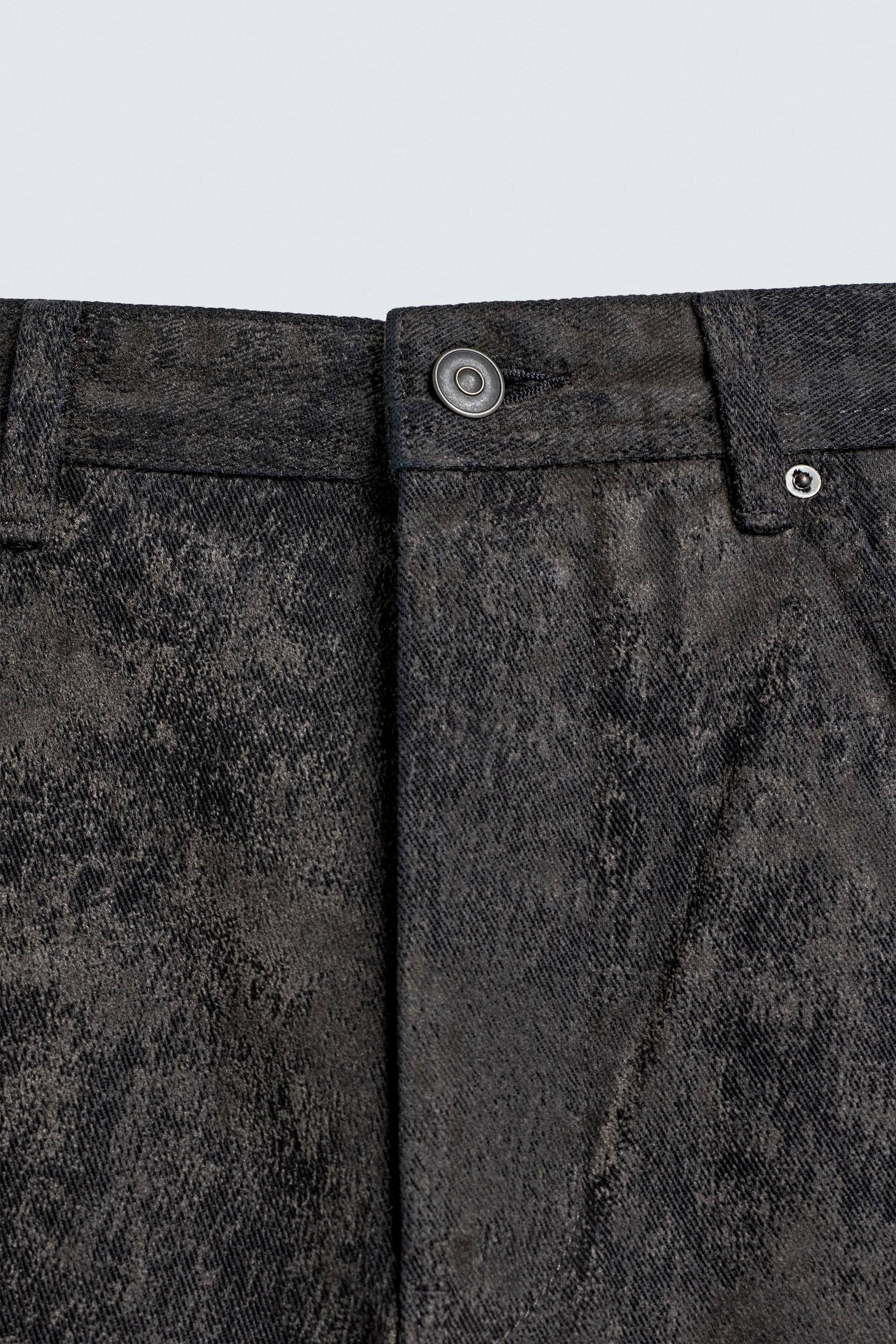 ABSTRACT JACQUARD STRAIGHT FIT JEANS