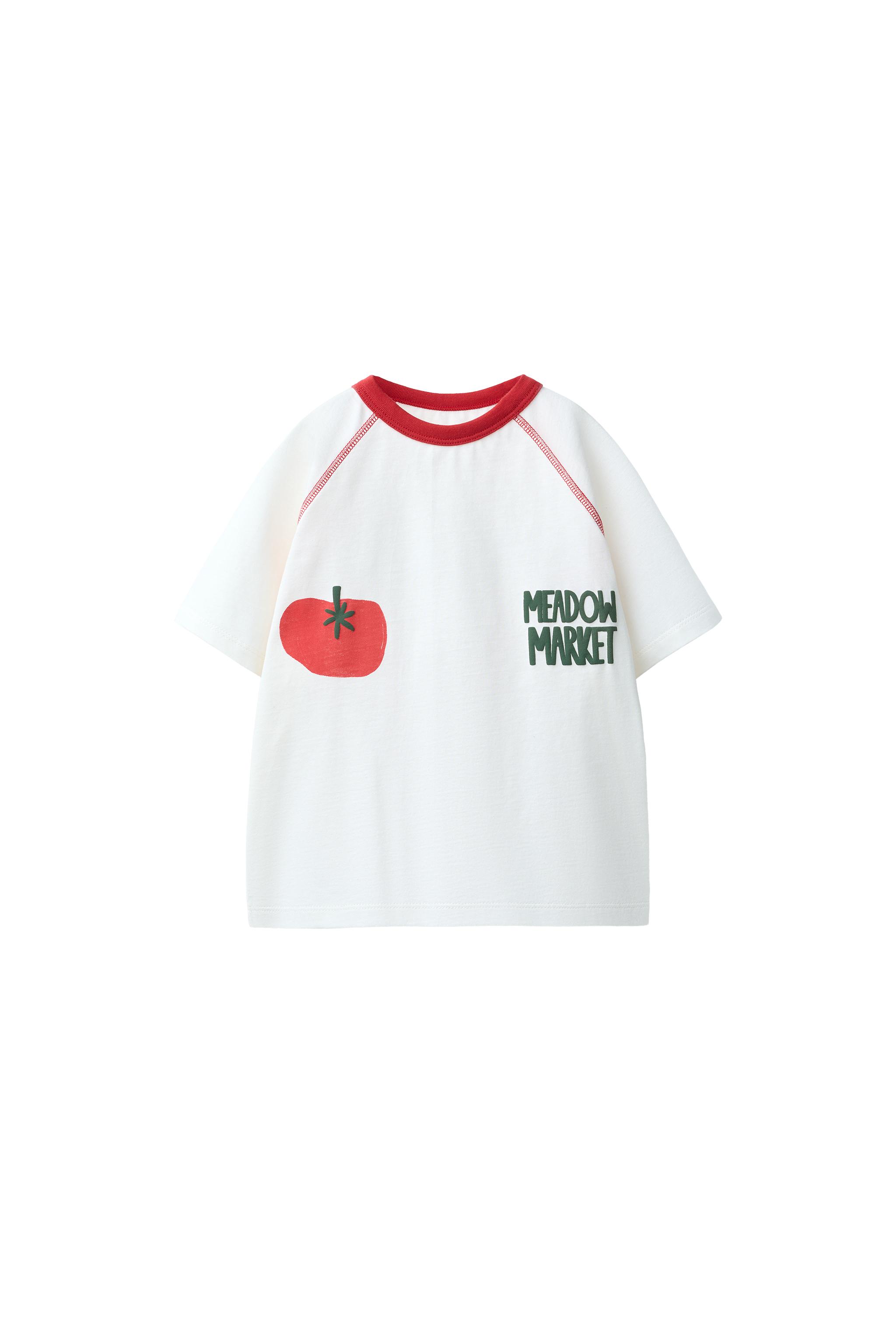 TOMATO PRINT T-SHIRT - White | ZARA United States