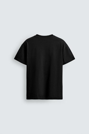 RELAXED FIT T-SHIRT MIT TASCHE - Schwarz von Zara