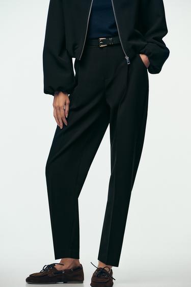 BUNDFALTENHOSE MIT GÜRTEL - Schwarz von Zara