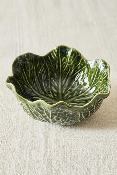 CABBAGE STONEWARE SALAD BOWL - Green by Zara - Image 5