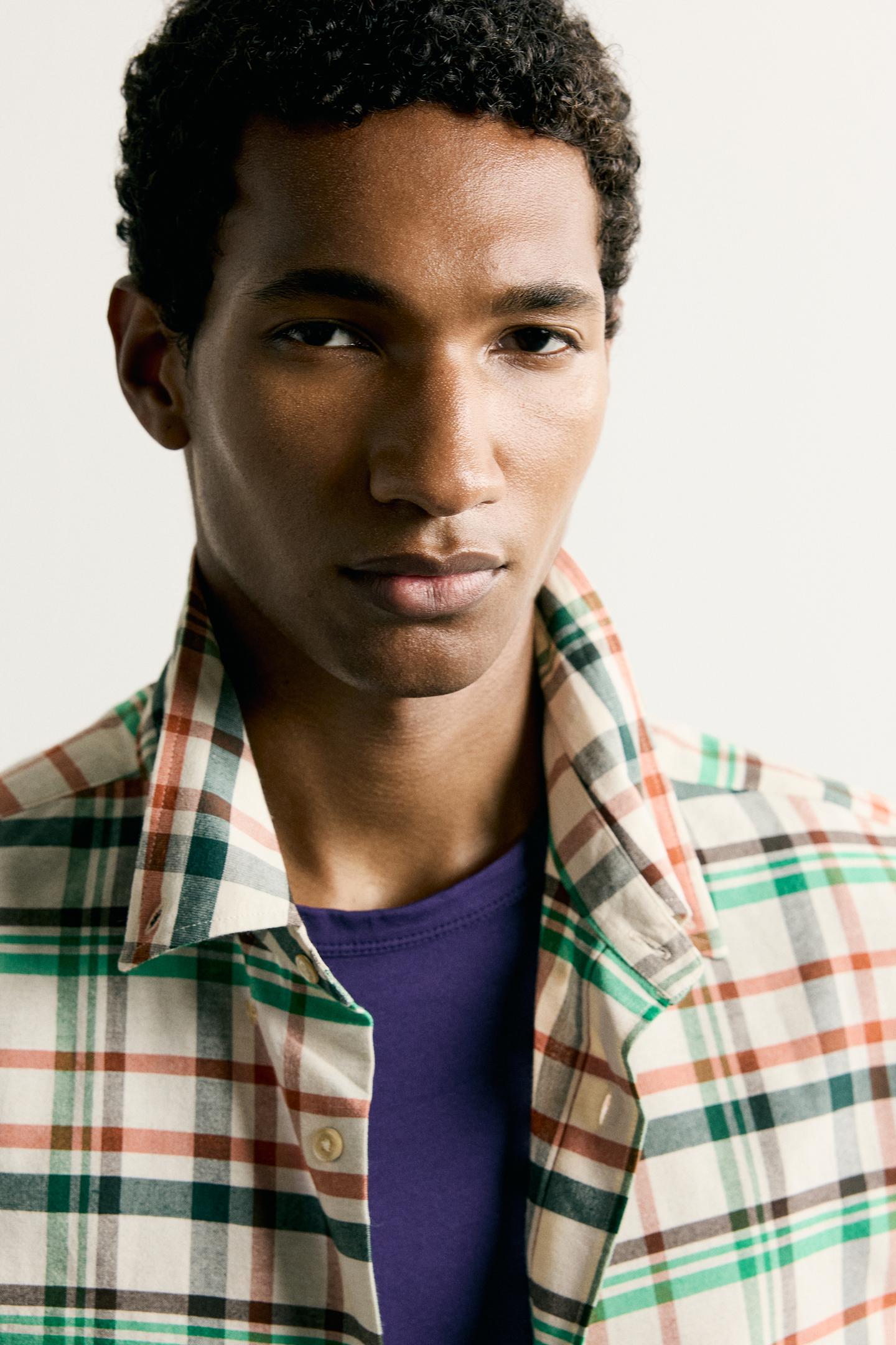 Мужская рубашка Zara Relaxed Fit Plaid, цвет: Белый — фото 5