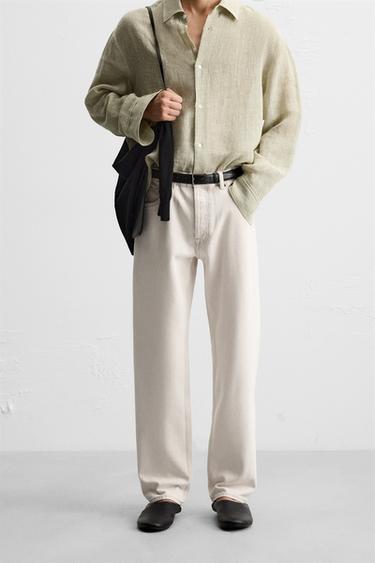 REGULAR STRAIGHT-LEG JEANS - Ecru by Zara