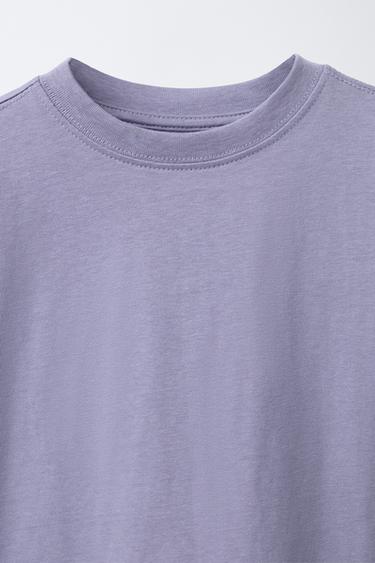 BASIC PLAIN T-SHIRT - Dark mauve by Zara - Image 2