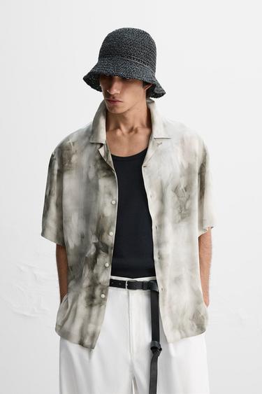 CHEMISE À IMPRIMÉ FLORAL - Gris de Zara - Image 1