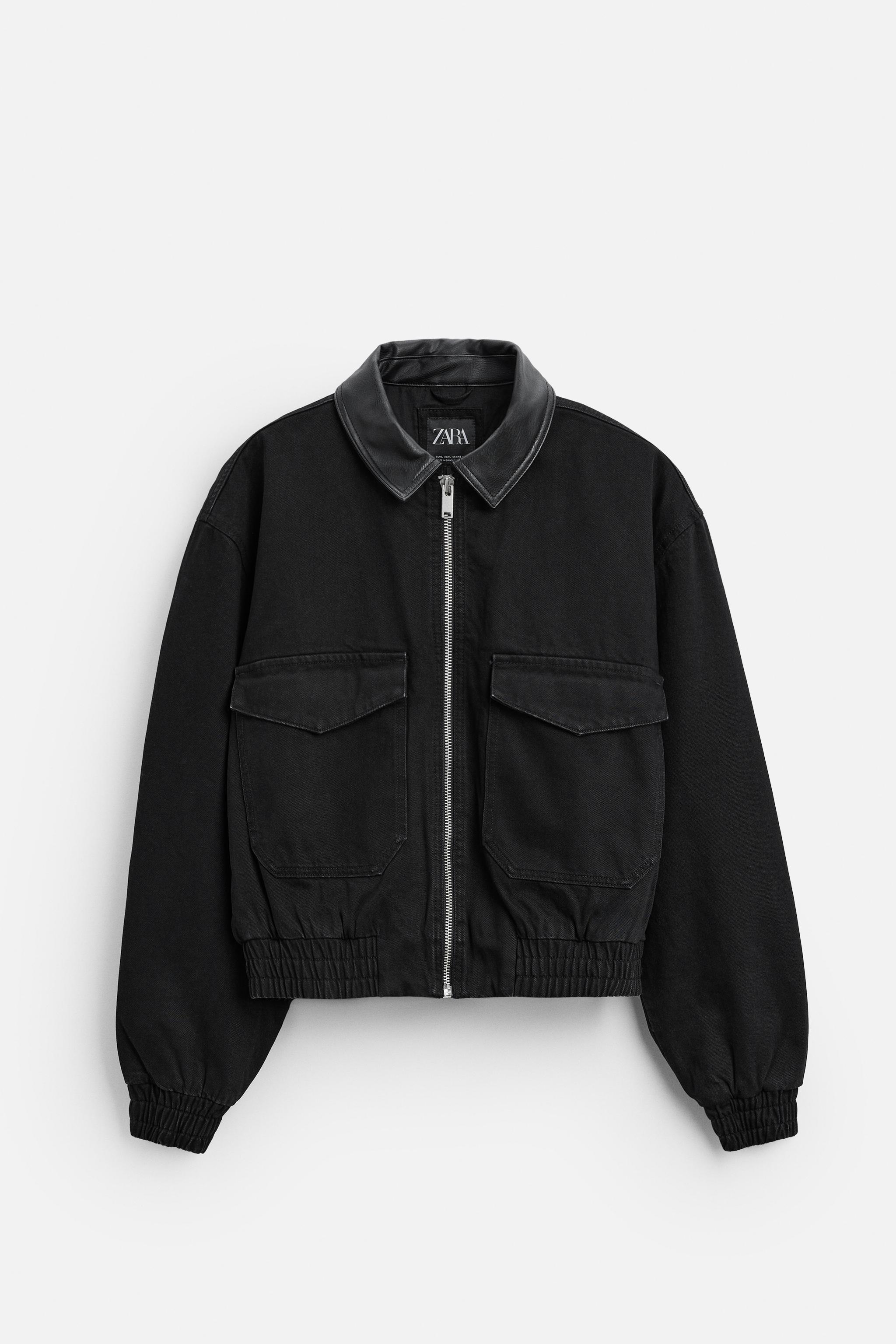 コントラストカラー デニムジャケット - ブラック | ZARA Japan
